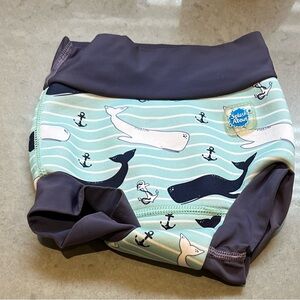Splash about 12-24m Whale Swim diaper - Mint and Navy